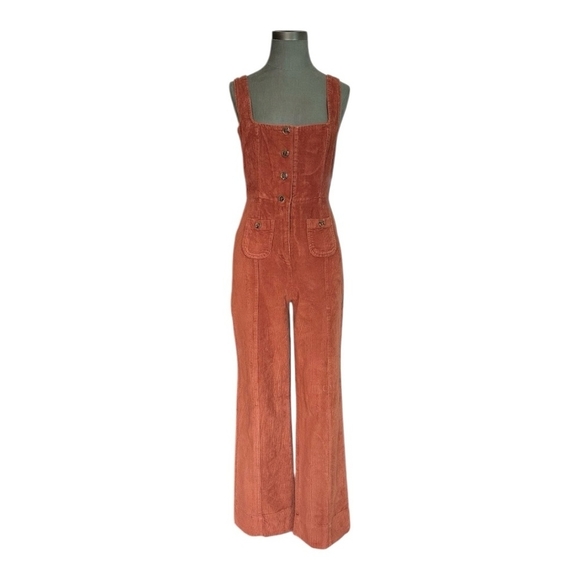 Urban Outfitters Button Front Jumpsuit Women’s Corduroy Sleeveless Jumpsuit, S - Picture 5 of 9